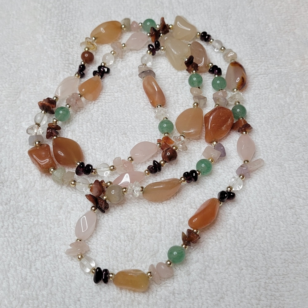 GEMSTONE POLISHED CHUNKY STONE NECKLACE